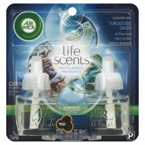Air Wick Oil Twin Refill Life Scents Turquoise Oasis (Driftwood/Sea Spray/Warm Breeze) (2X.67) Oz. (Pack of 7).67